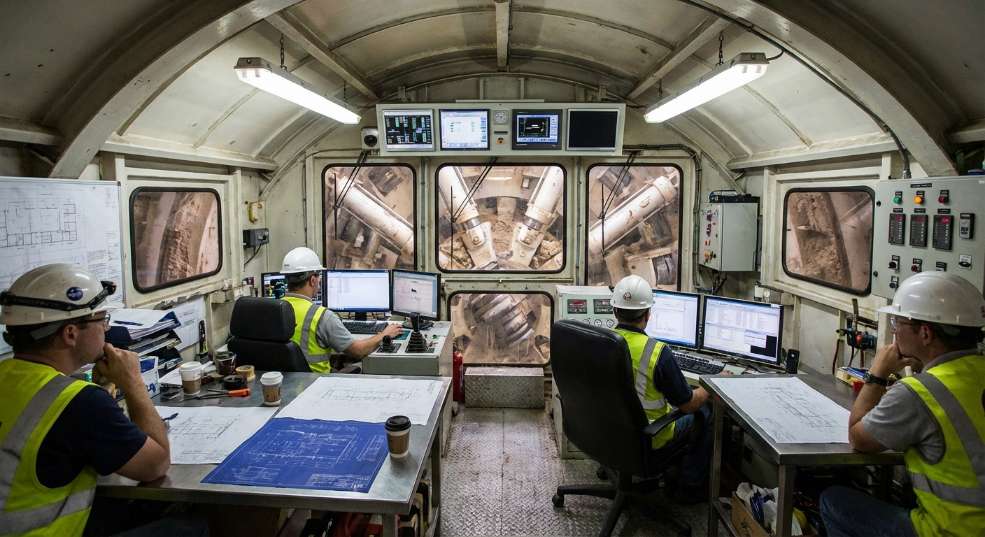 我国自主研制的最大直径泥水平衡盾构机“沧渊号”始发