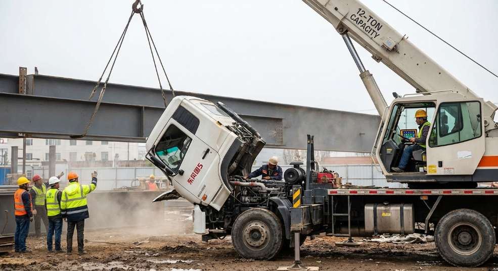 昊意科技 12吨5节臂东风国5折臂 起重机