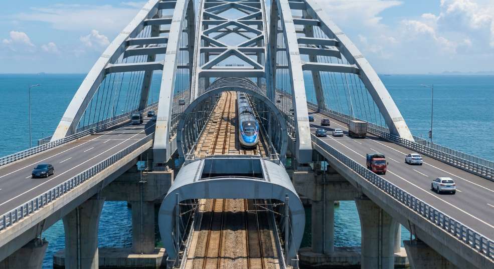 国内首座公路、铁路同层跨海大桥通车