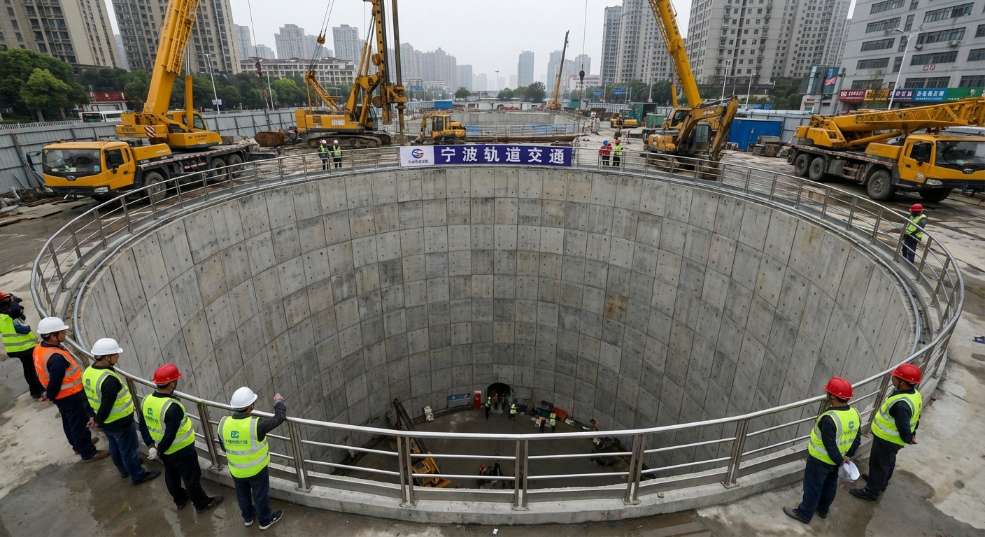 宁波建成国内最深超大直径盾构工作井：近20层楼高
