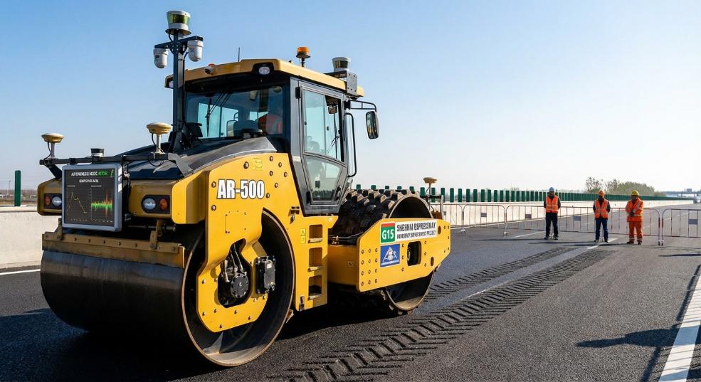 无人驾驶智能压路机亮相福建高速路面提升改造工程 无人驾驶智能压路机亮相福建高速路面提升改造工程