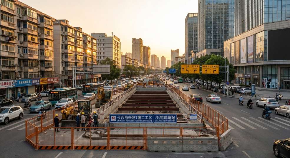 加速片区轨道成网!长沙地铁7号线井湾子站主体结构封顶 加速片区轨道成网!长沙地铁7号线井湾子站主体结构封顶
