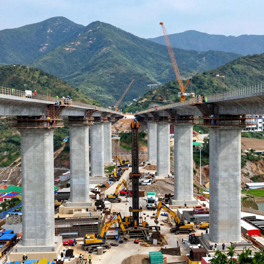 155米！广西在建桥梁第一高墩顺利封顶