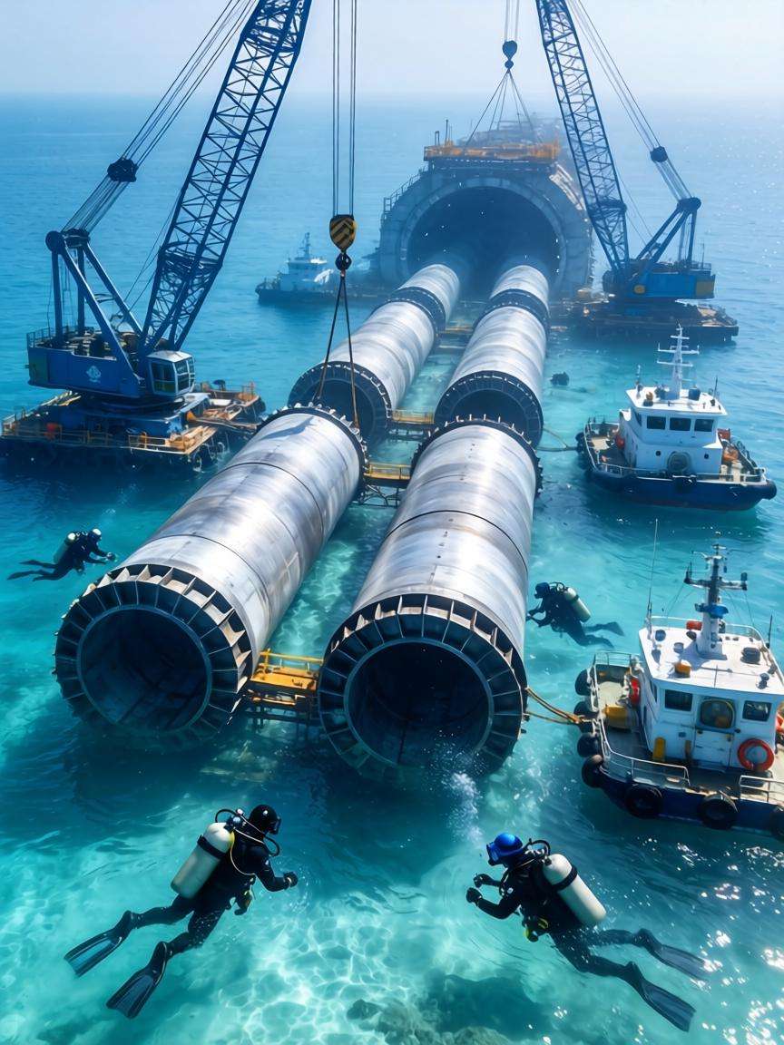 海底长城！深中通道海底隧道最后沉管开始浮运