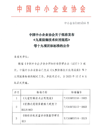 涉及硬度计、数据系统 中国中小企业协会19项标准今日施行