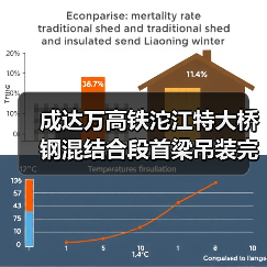 成达万高铁沱江特大桥钢混结合段首梁吊装完成